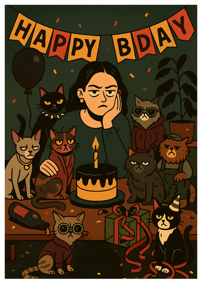 “Another lap around the sun… closer to the finish line.” Toxic Birthday Card