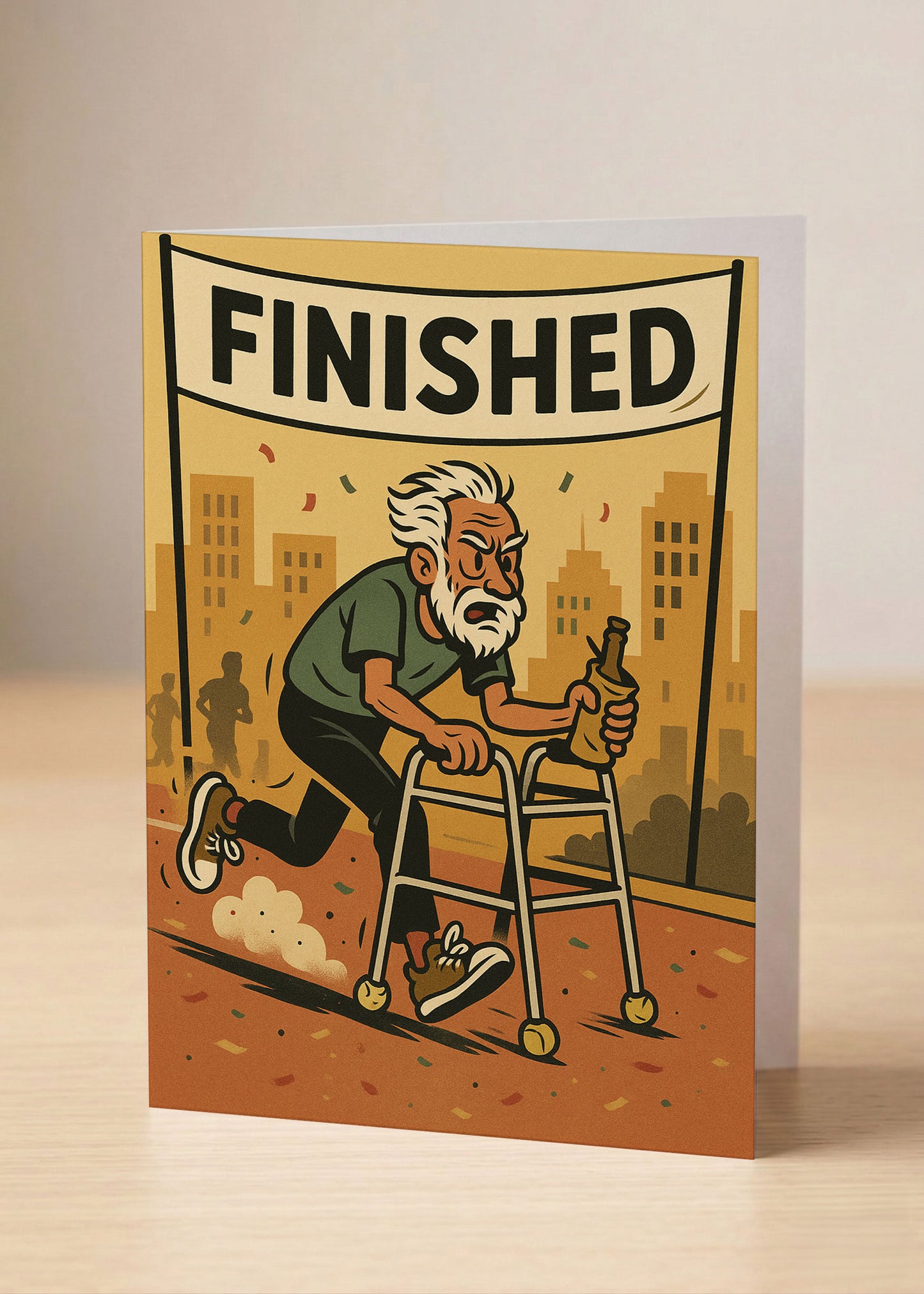 “Another lap around the sun… closer to the finish line.” Toxic Birthday Card