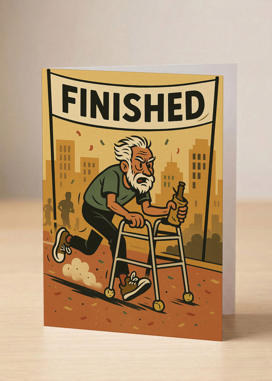 “Another lap around the sun… closer to the finish line.” Toxic Birthday Card