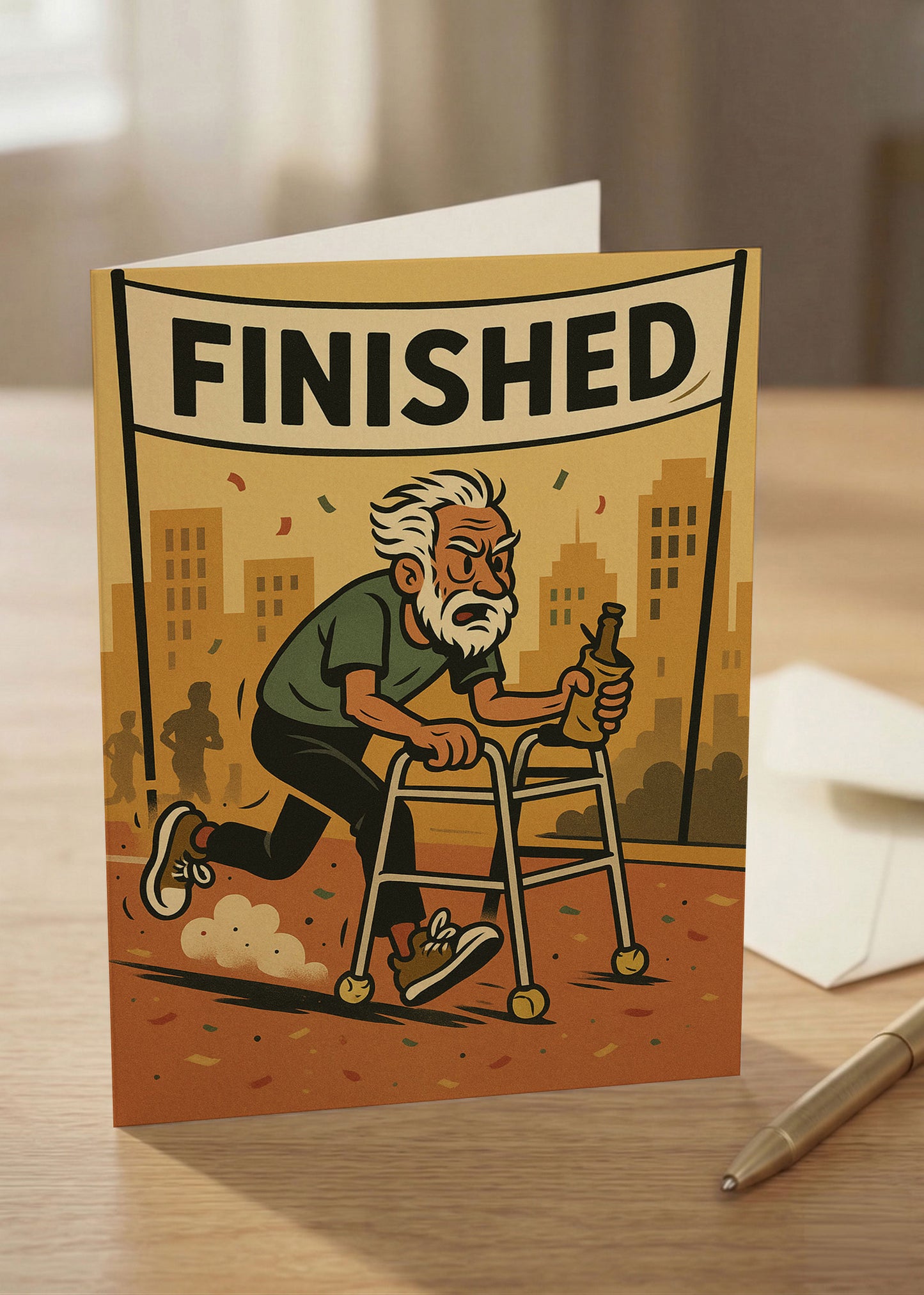 “Another lap around the sun… closer to the finish line.” Toxic Birthday Card