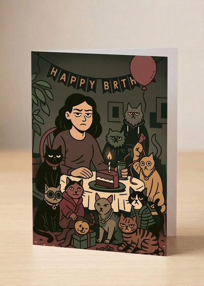 “Another lap around the sun… closer to the finish line.” Toxic Birthday Card