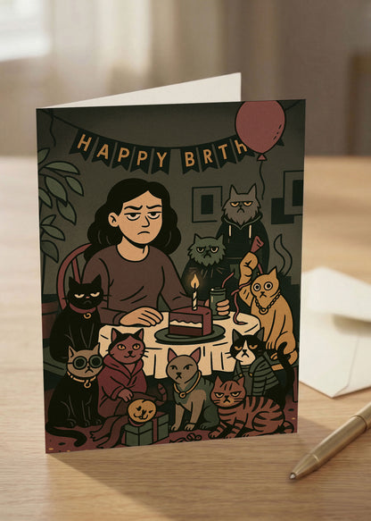 “Another lap around the sun… closer to the finish line.” Toxic Birthday Card