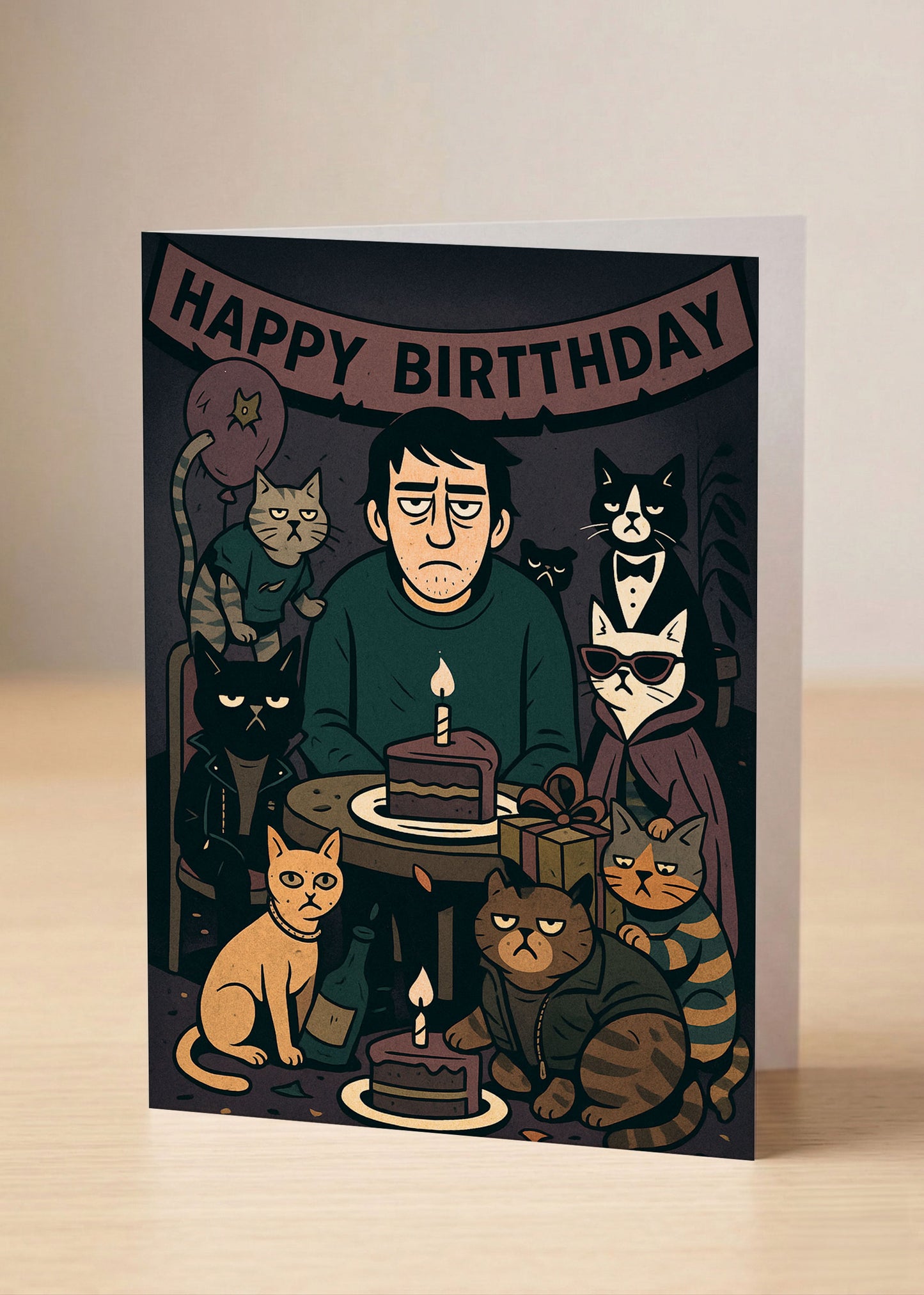 “Another lap around the sun… closer to the finish line.” Toxic Birthday Card