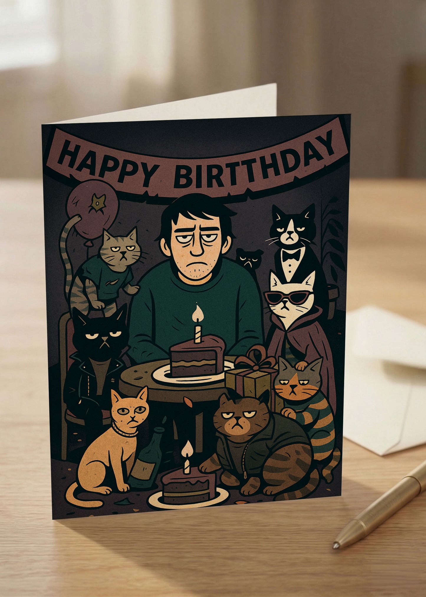 “Another lap around the sun… closer to the finish line.” Toxic Birthday Card