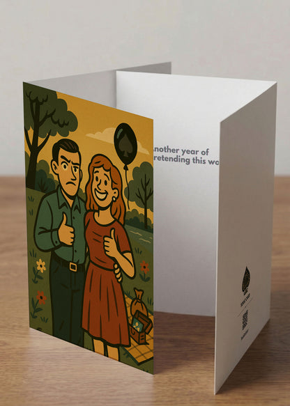 “Another year of pretending this works.” Toxic Anniversary Card