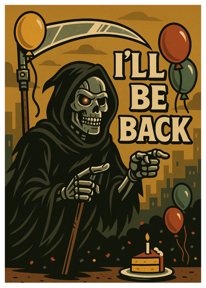 “Cheers to you, and to death for being so patient.” Toxic Birthday Card