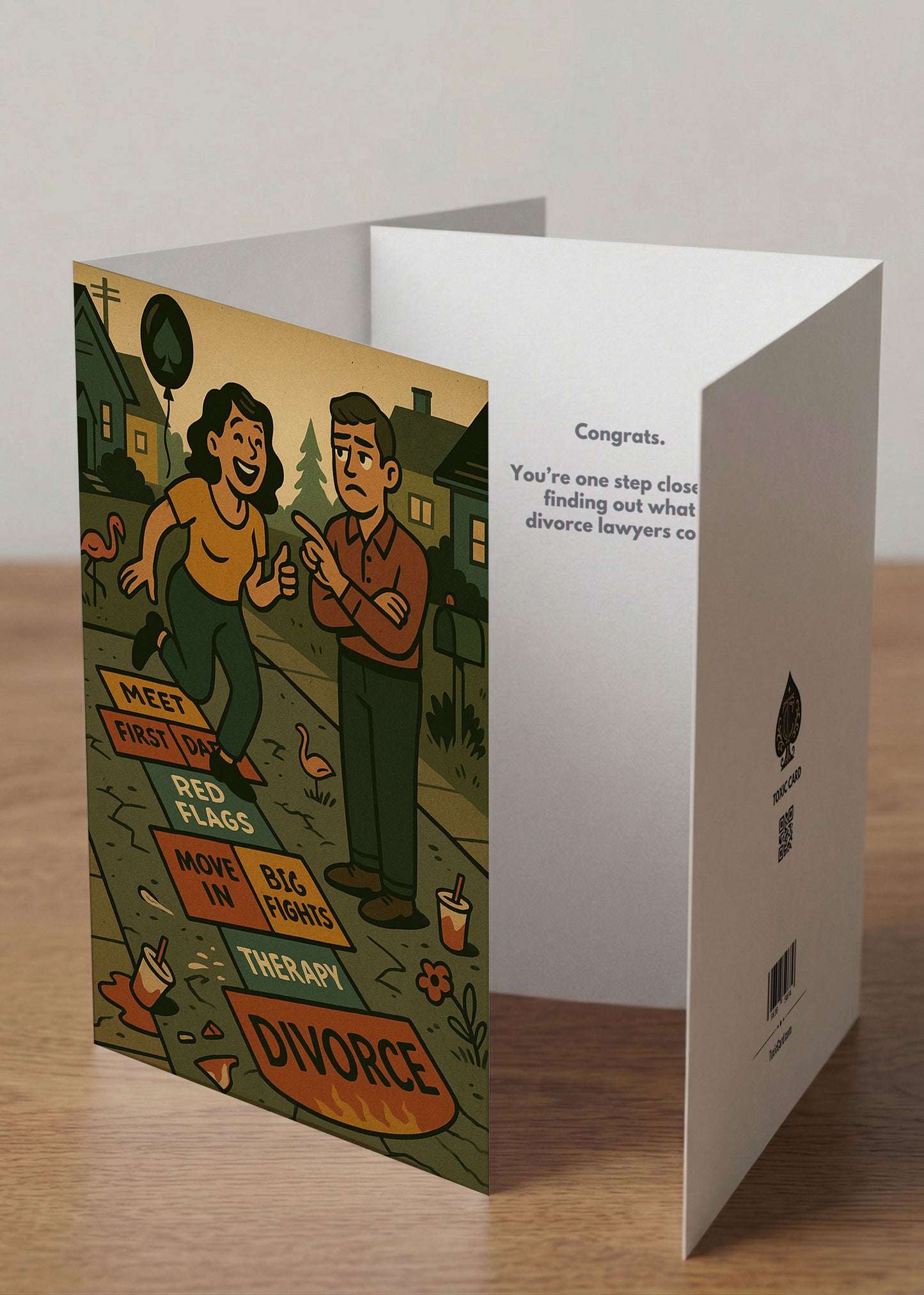 “Congrats. You’re One Step Closer to Divorce.” Toxic Relationship Reality Check Card