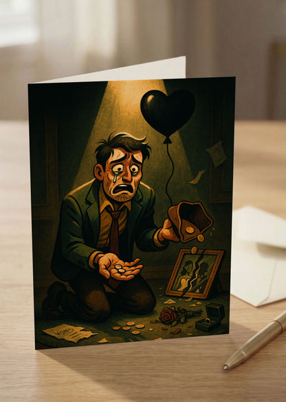 “Congrats! Half Your Stuff Is Gone.” Toxic Divorce Card