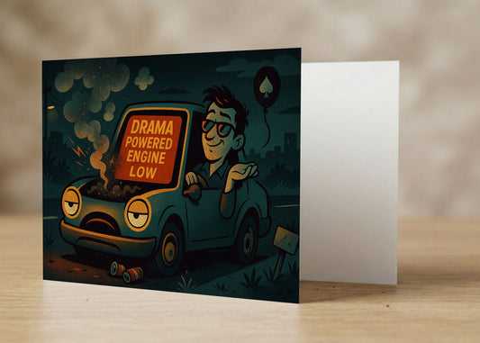 “DRAMA POWERED ENGINE LOW”  Toxic Anti Energy Vampire Card