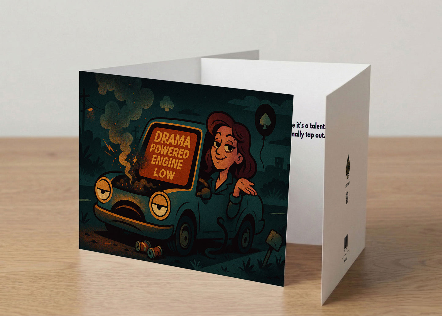 “DRAMA POWERED ENGINE LOW”  Toxic Anti Energy Vampire Card (Alternate Version)