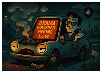 “DRAMA POWERED ENGINE LOW”  Toxic Anti Energy Vampire Card