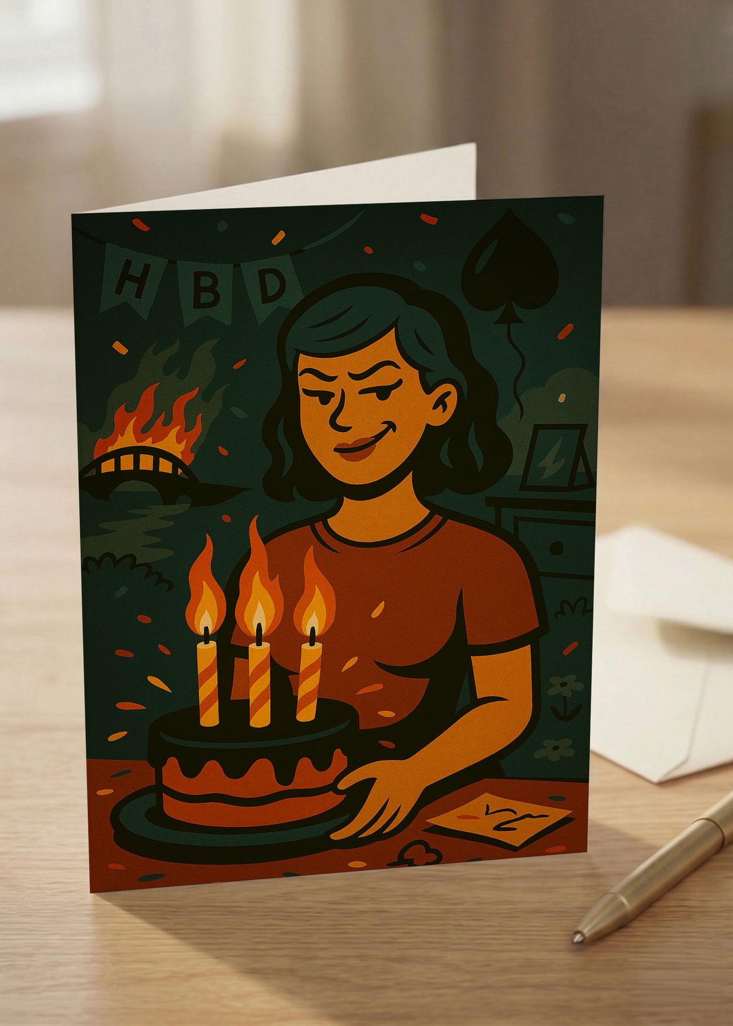 “Happy Birthday. May your candles burn brighter than your bridges.” Toxic Birthday Card