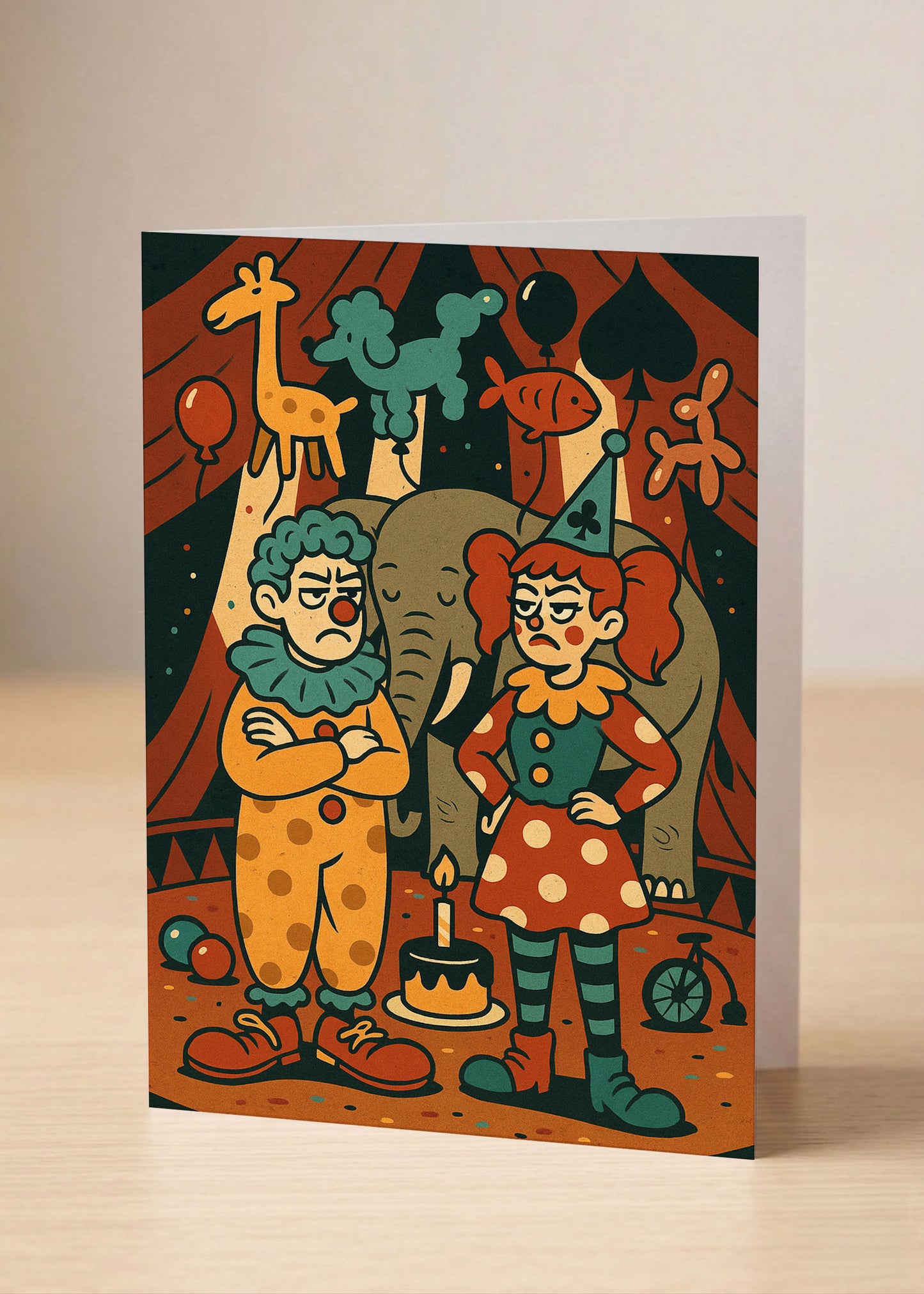 “Two Clowns, One Circus” Toxic Congratulations Card