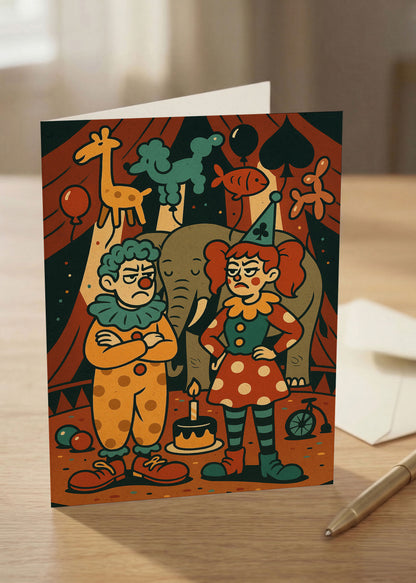 “Two Clowns, One Circus” Toxic Congratulations Card