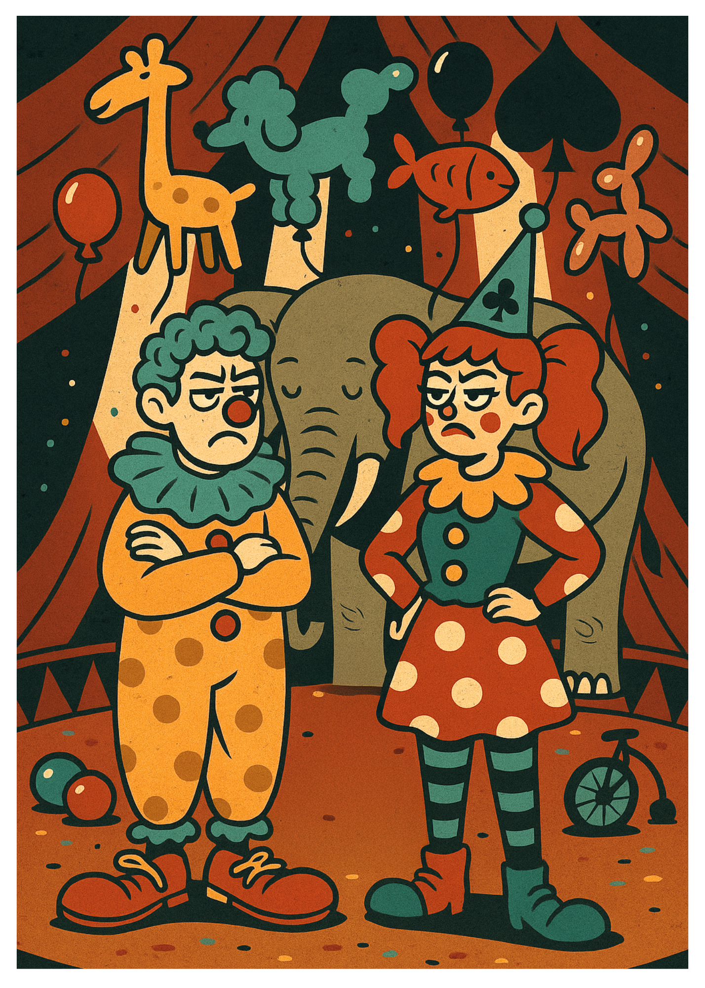“Two Clowns, One Circus” Toxic Congratulations Card