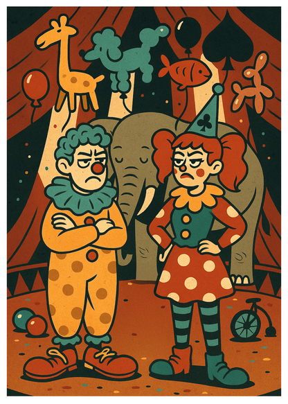 “Two Clowns, One Circus” Toxic Congratulations Card