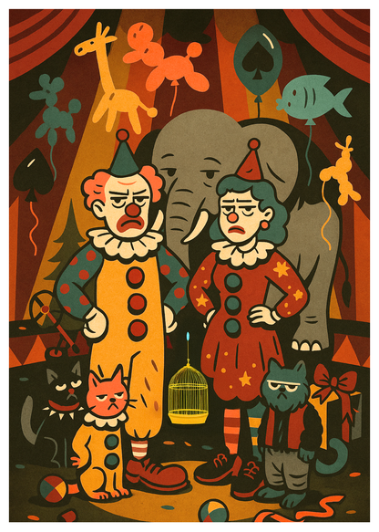 “Two Clowns, One Circus” Toxic Congratulations Card (Chaos Edition)