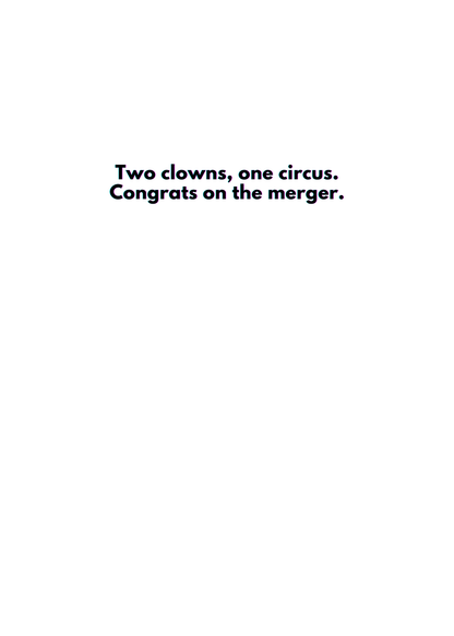 “Two Clowns, One Circus” Toxic Congratulations Card