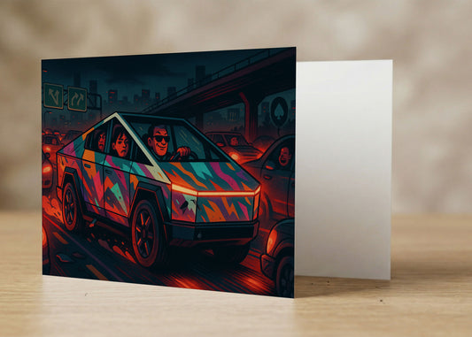 “YOU SUCK.” Toxic Cybertruck Enemy Card