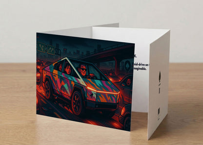 “YOU SUCK.” Toxic Cybertruck Enemy Card