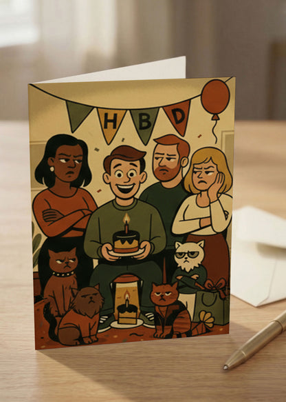 “You’re older. STILL ANNOYING AF. HBD.” Toxic Birthday Card